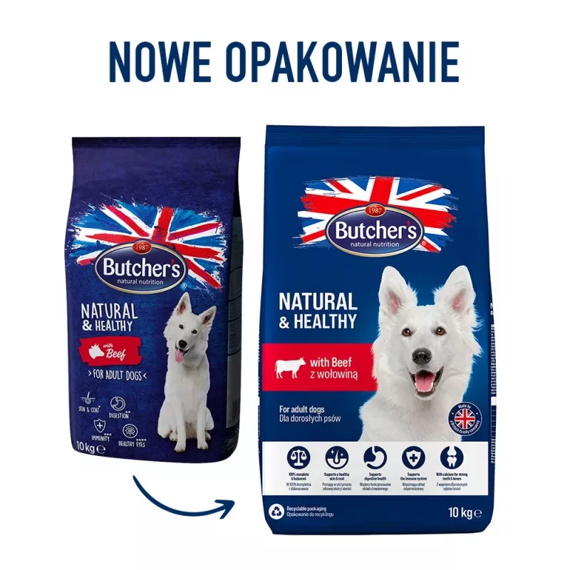 BUTCHER'S Natural&Healthy con ternera - Pienso para perros - 10 kg