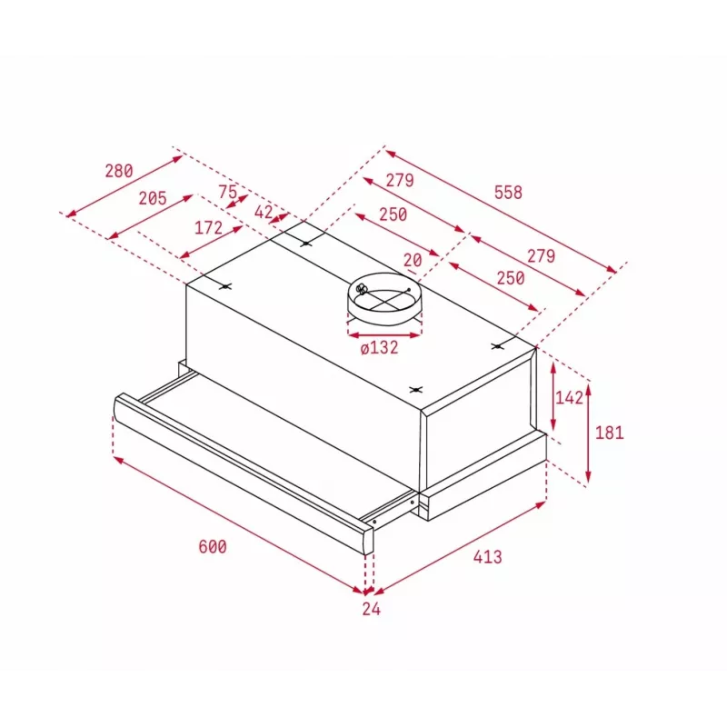 Campana integrable Teka TL 6310, filtro metálico, nivel de ruido: n/d