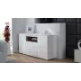 Cama Meble VIVA 150 aparador, blanco/blanco brillante + roble Sonoma