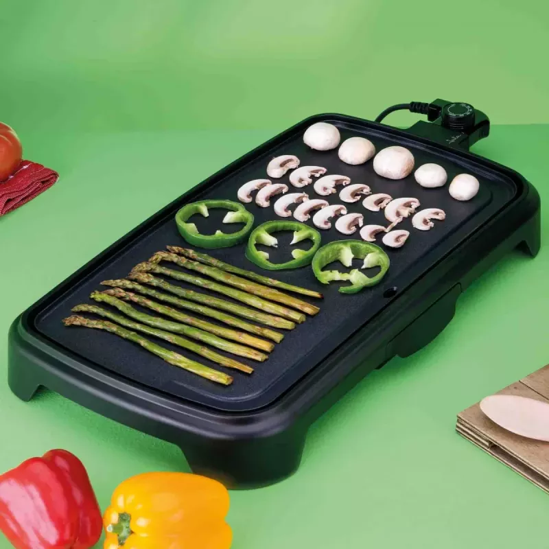 Parrilla eléctrica Jata JEGR1241 con revestimiento antiadherente y control de temperatura ajustable