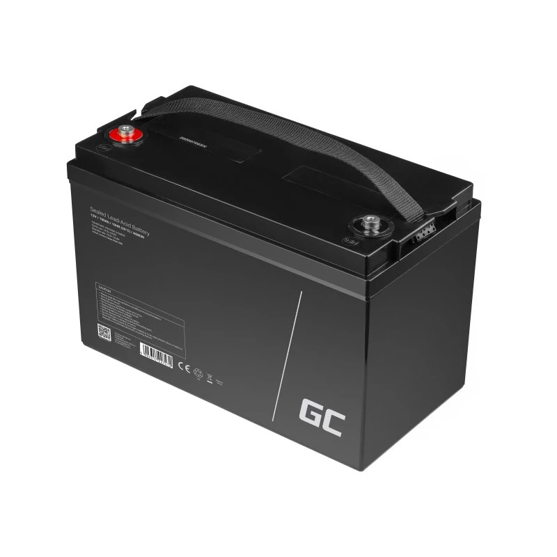 Batería de coche/naútica y ocio Green Cell AGM30 12 V 100 Ah plomo-ácido sellada (VRLA), sin mantenimiento, 171×214×330 mm