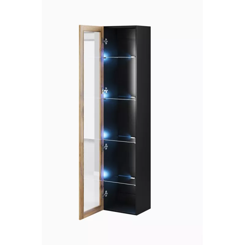 Conjunto de armarios de salón Cama VIGO 3 negro/roble wotan