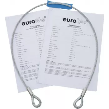 Cable de acero EUROLITE 5801048G 1000 x 4 mm plata con guardacabo