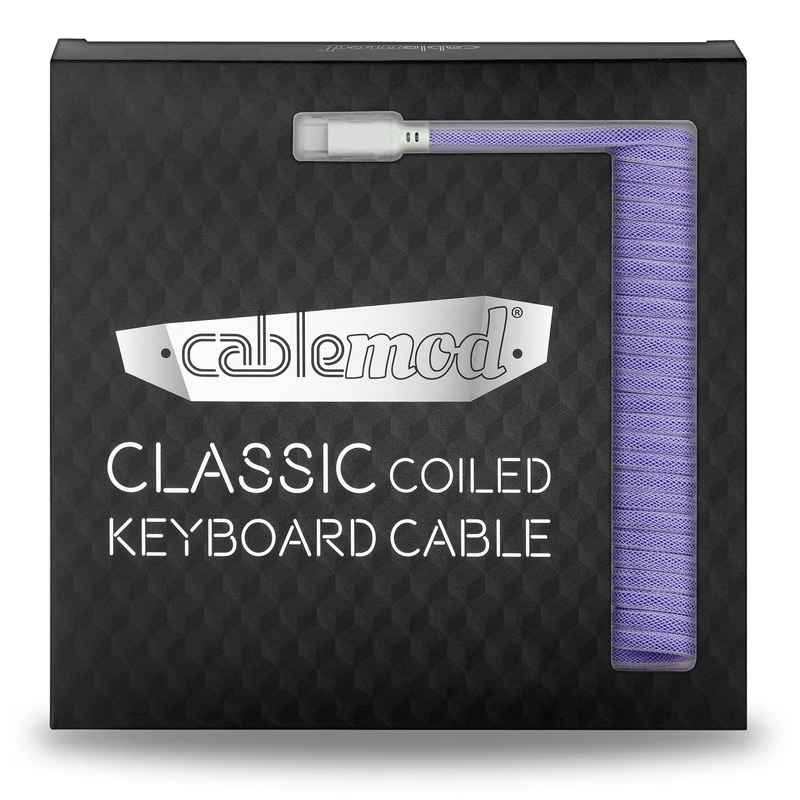 CableMod Classic Coiled CM-CKCA-CW-PW150PW-R cable en espiral para teclado, de USB-C a USB-A, 150 cm, Rum Raisin