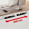 Organizador de cables compacto Maclean bajo el escritorio, carga máx. 5 kg, blanco, MC-107 W