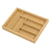 Organizador de cajón de cubiertos GreenBlue GB379, bandeja de bambú con compartimentos, acabado natural