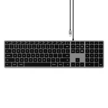 Teclado Satechi slim W3 USB-C con teclado numérico (gris espacial)