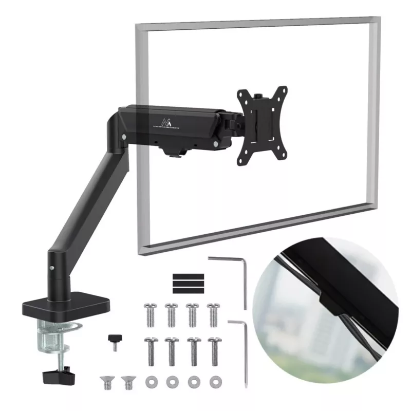 Soporte de monitor Maclean, pistón de gas, 17-32, 2-10kg, negro, MC-133