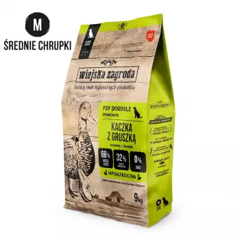 WIEJSKA ZAGRODA Pato con Pera M – comida seca para perros – 9 kg
