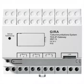 Gateway de red IP Gira 262197 (2.ª generación) para sistemas de portero TKS, soporte para 5 puertas