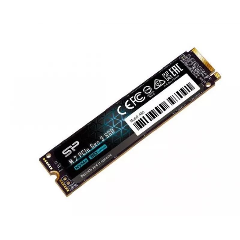 SSD M.2 NVMe Silicon Power P34A60 2 TB, PCIe 3.0 x4, lectura 2200 MB/s, escritura 1600 MB/s