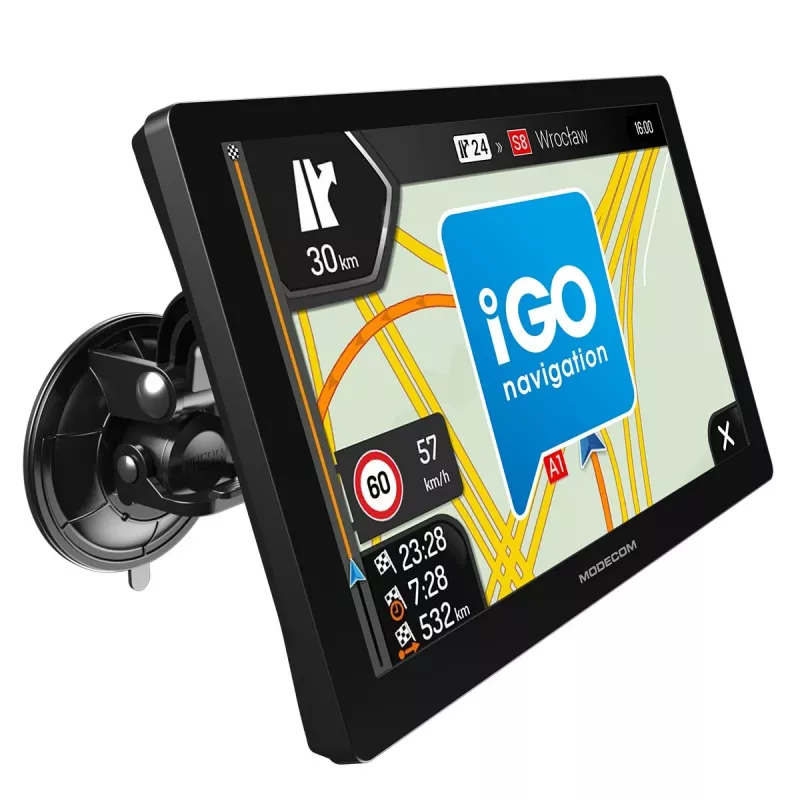 Navegador GPS para coche MODECOM FreeWAY CX 9.0 con iGO Navigation Truck, pantalla táctil de 9 pulgadas, 800×480, 8 GB, Windows CE 6.0, transmisor FM