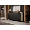 Cómoda Cama Meble FARO KOM200 CZ — 2000×420×820 mm, estructura negro mate, frentes efecto roble