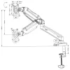 Soporte para monitor MACLEAN MC-860 soporte de mesa para pantallas de 27 inch (68,6 cm), VESA 75x75–100x100, carga máx. 8 kg, negro