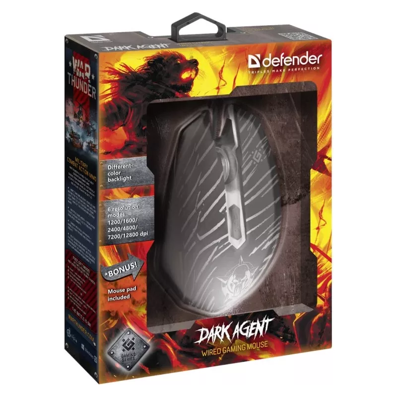 Ratón Defender DARK AGENT GM-590L USB Type-A