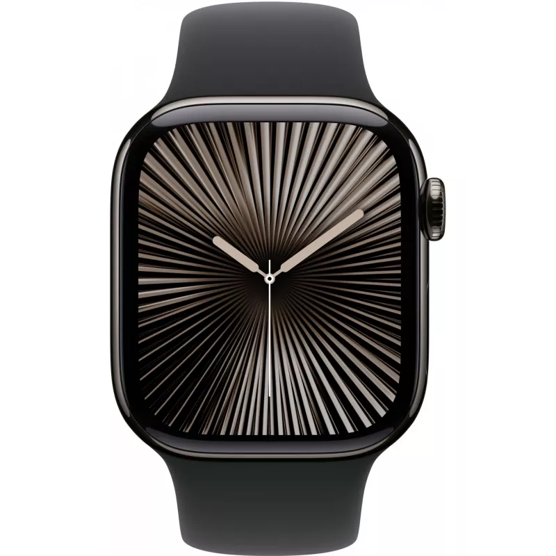 Apple Watch S10 Titanio Slate Correa deportiva Negra - M/L GPS + Cellular 42mm MWXH3QF/A 2024