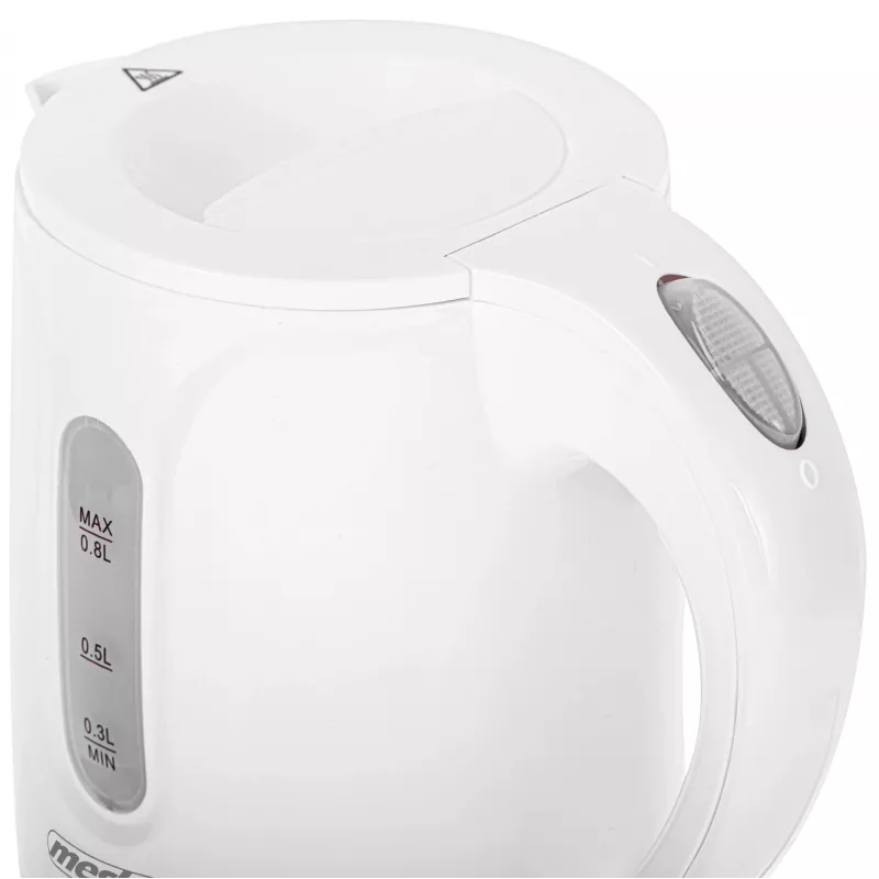 Mesko Hervidor de agua | MS 1376 | Eléctrico | 850 W | 0,8 L | Plástico | Base giratoria 360° | Blanco