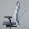 Silla de oficina ergonómica Up Up Athene negra, gris + tejido azul