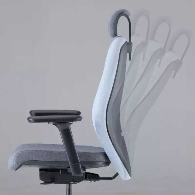 Silla de oficina ergonómica Up Up Athene negra, gris + tejido azul