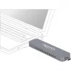 Carcasa externa para M.2 para SSD M.2 NVMe PCIe, carcasa de unidad plateada, con conector USB Type-C y Type-A