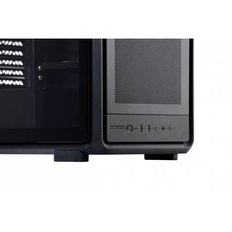 PC torre Midi Cooler Master MasterFrame 500 Mesh — negra con lateral transparente, compatible con ATX/EATX, 2x200 mm frontal, 1x120 mm trasero