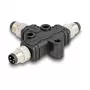 DeLOCK divisor de cable M8 en T codificación A de 4 pines 1 x conector macho a 2 x conector macho