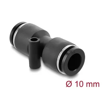 Conector neumático DELOCK de 10 mm recto con orificio de fijación, metal/plástico, rosca hembra, 48 mm