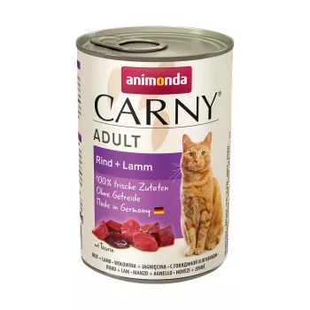 Comida húmeda para gatos animonda Carny 400 g lata — Ternera, gatos adultos, sin gluten, sin soja