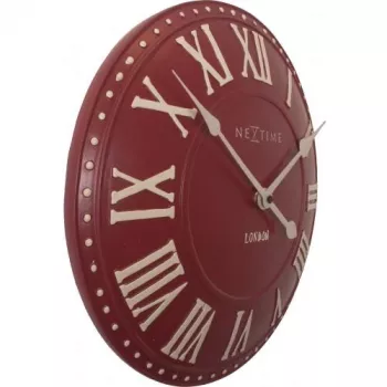 NeXtime Reloj 3083ro London Roman, Ø34.5 cm, reloj de pared, rojo/blanco