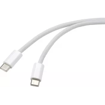 Renkforce cable USB conector macho USB-C®, conector macho USB-C® 3,00 m blanco pares trenzados RF-6056884 (RF-6056884)