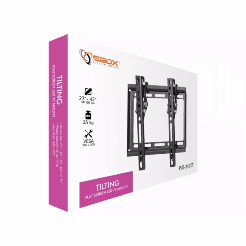 Sbox PLB-3422T soporte inclinable para TV LED de pantalla plana 23-43 35kg