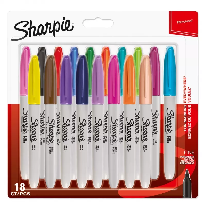 Rotulador fino Sharpie 18 unidades punta fina multicolor