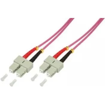 LogiLink - cable de conexión - SC multimodo (macho) a SC multimodo (macho) - 2,0 m - fibra óptica - 50/125 micrómetros - OM4 - libre de halógenos - violeta brezo (FP4SC02)