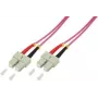 LogiLink - cable de conexión - SC multimodo (macho) a SC multimodo (macho) - 2,0 m - fibra óptica - 50/125 micrómetros - OM4 - libre de halógenos - violeta brezo (FP4SC02)