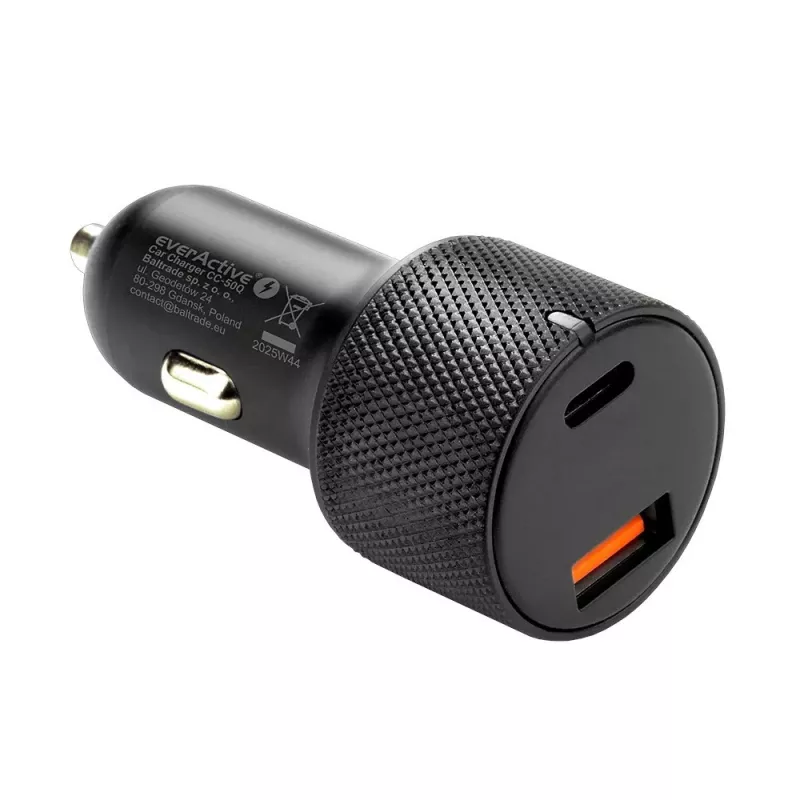 Cargador de coche everActive CC-50Q QC3.0 75W con soporte Quick Charge 3.0 y puertos USB