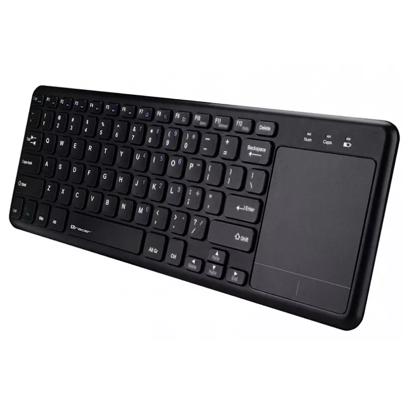 Teclado inalámbrico RF TRACER TRAKLA46367 — tamaño completo, membrana, touchpad, 2,4 GHz, negro