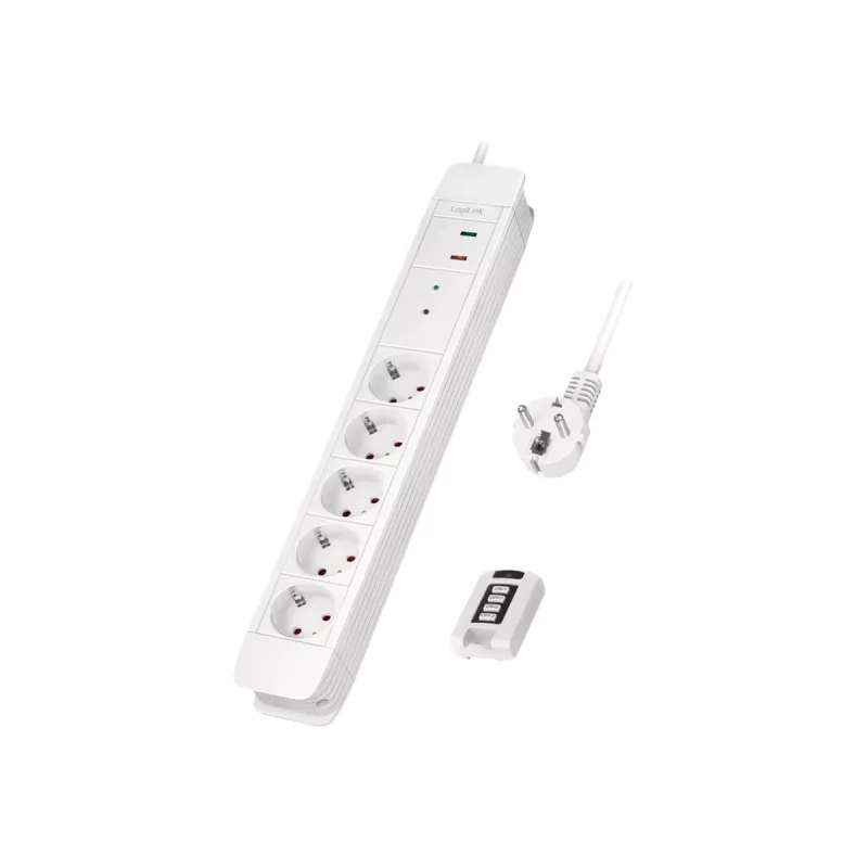 Regleta de enchufes LogiLink LPS402 1,5 m 5 tomas AC para interior blanco
