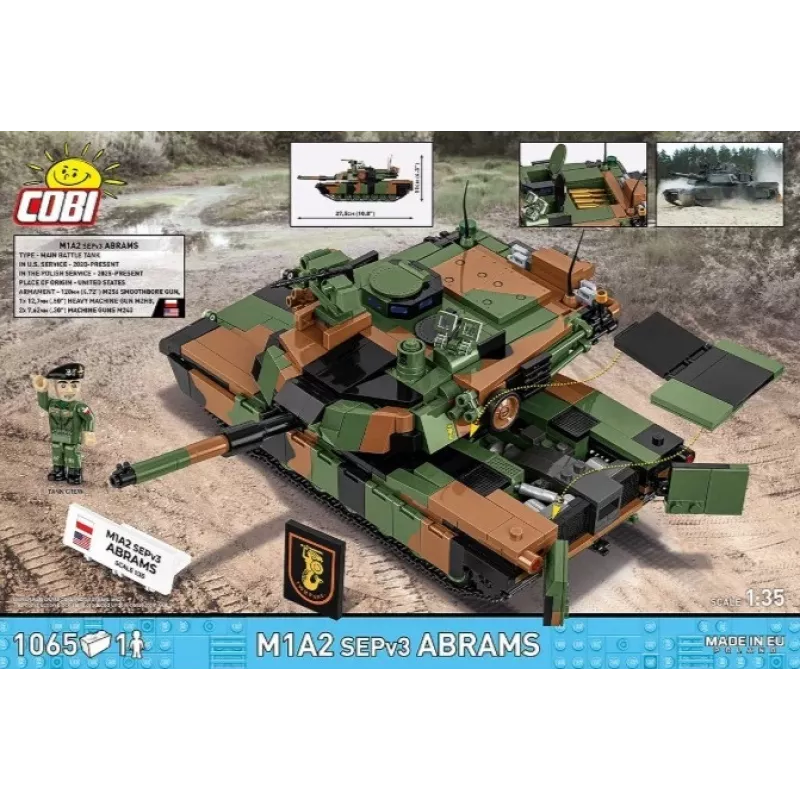 Set de construcción Cobi M1A2 SEPV3 Abrams modelo con 1.065 bloques