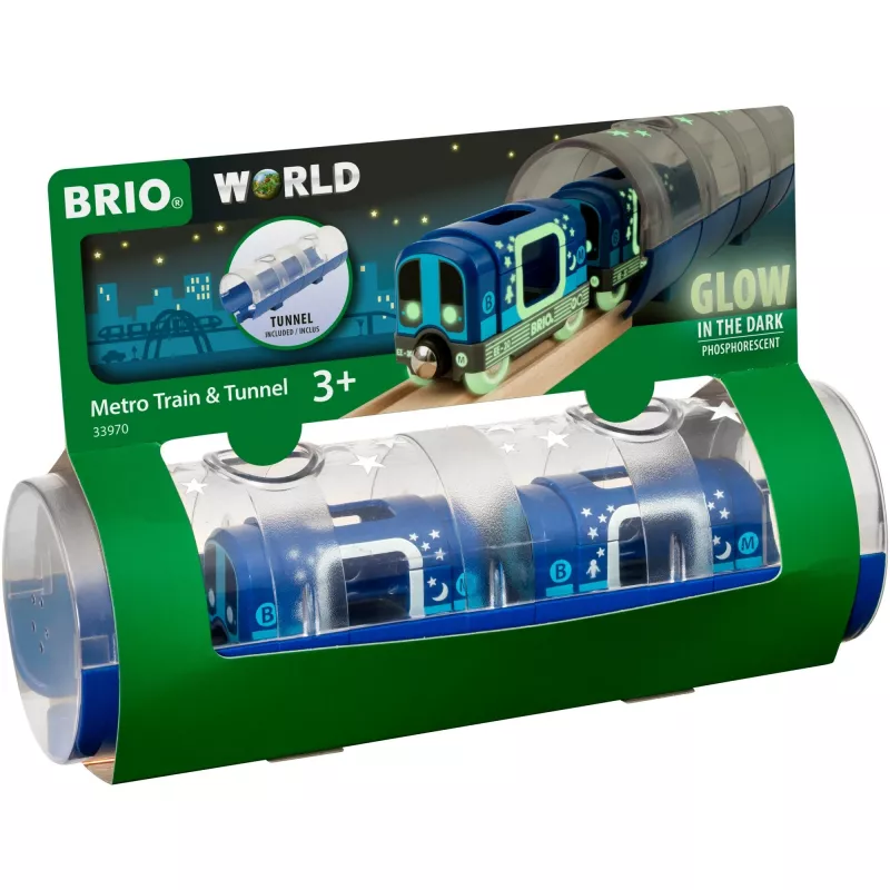 Welt Tunnelbox U-Bahn brilla en la oscuridad, vehículo de juguete azul