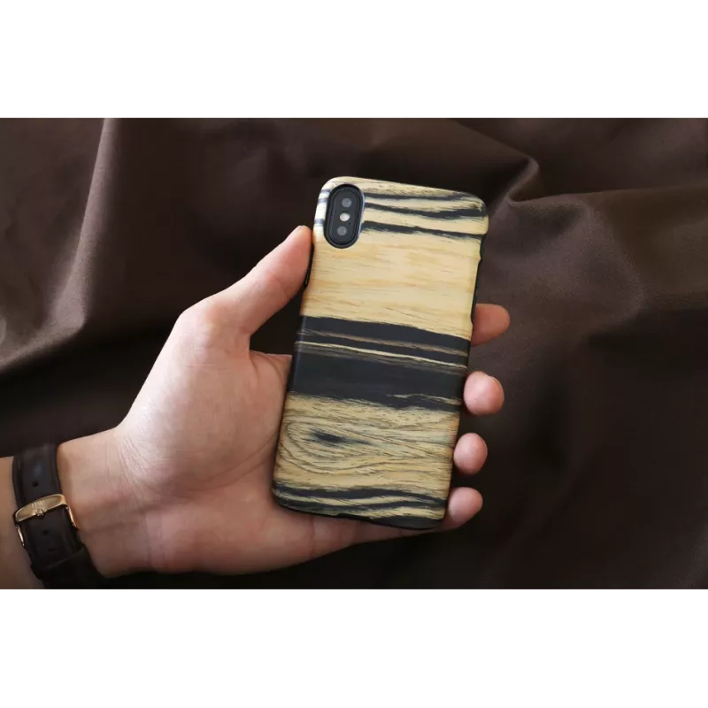 Funda para smartphone man and wood para iPhone X/XS — ébano blanco negro