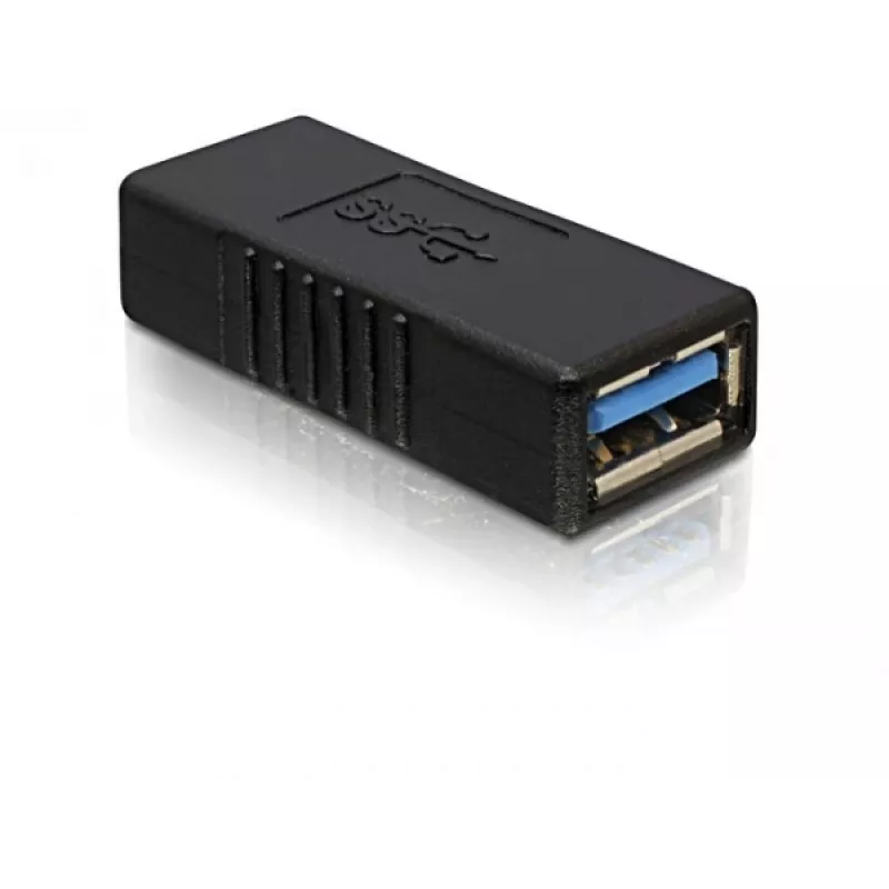 Adaptador DELOCK USB 3.0-A USB-A a USB-A negro, transferencia de datos USB 3.0
