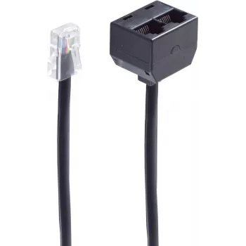 Cable de teléfono ShiverPeaks BS71233-8 0,1 m negro