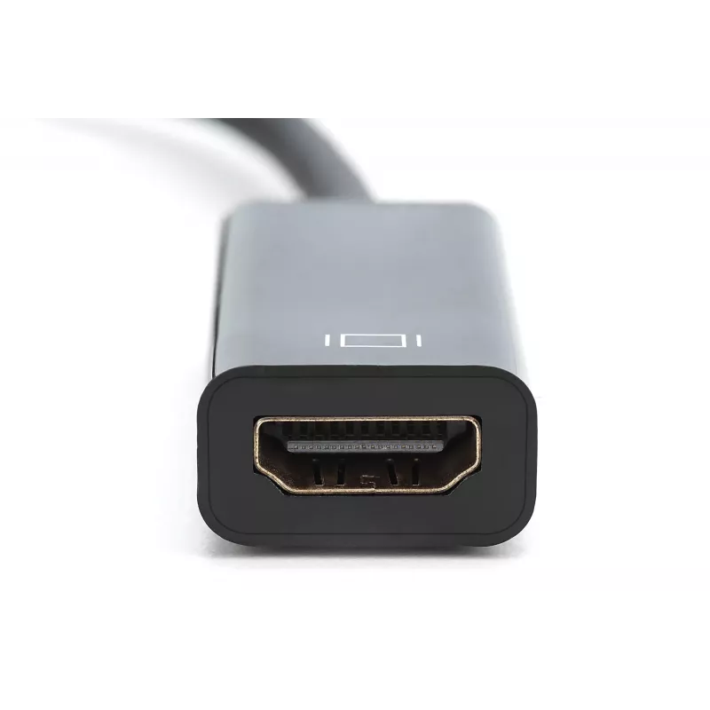 Adaptador DIGITUS, conector macho DisplayPort - conector hembra HDMI A, DisplayPort estándar 1.1a, certificado UL20276, AWG28 (DB-340400-001-S)