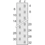 SCHROFF Tira de cuchillas - MH24+7 pin 90° soldadura dura (69001905)