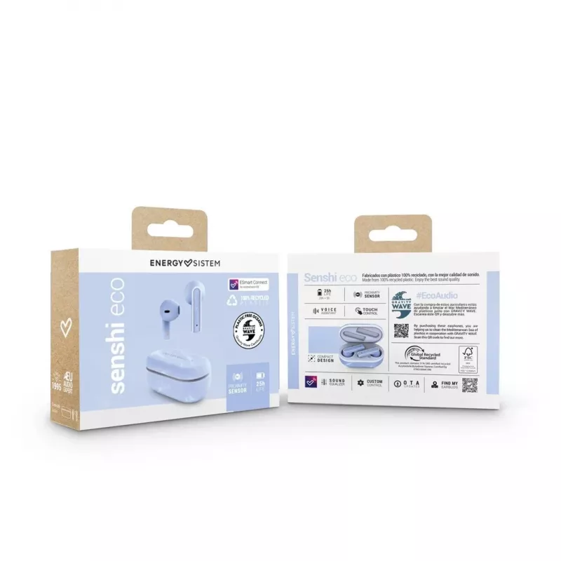 Energy Sistem Senshi Eco auriculares True Wireless Stereo (TWS) in-ear para llamadas/música/deporte/día a día Bluetooth azul claro