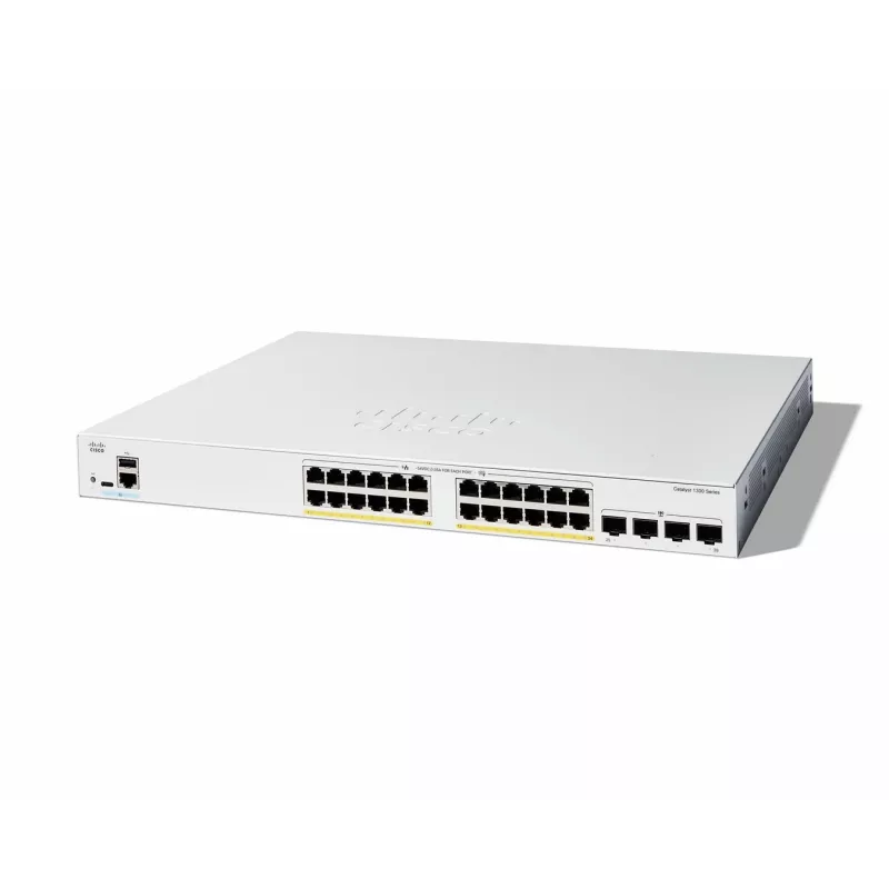 Cisco Catalyst 1300-24FP-4G Switch gestionado, 24 puertos GE, Full PoE, 4x1GE SFP, Limited Lifetime Protection (C1300-24FP-4G)