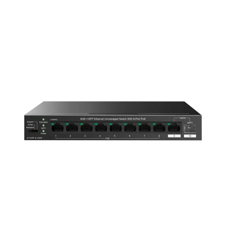 Switch no gestionado Tenda TEG1110PF-8-120W Gigabit Ethernet PoE 9 puertos