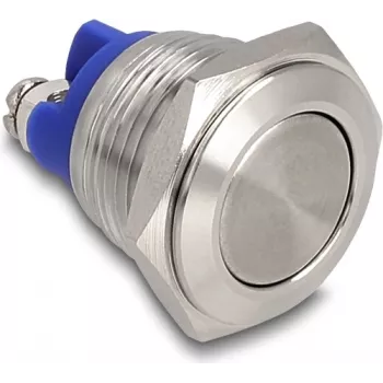Pulsador Delock para empotrar 16 mm 2 x borne de tornillo pulsador plano (22036)