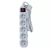 Regleta ESPERANZA ELK214W 1,5 m, 5 tomas de red tipo E, para interiores, blanca