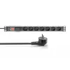 Regleta de enchufes Digitus con perfil de aluminio 7 tomas CEE 7/5 cable de 2 m